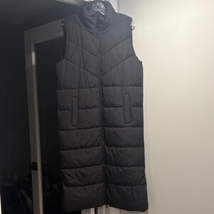Noisy May Dalcon Extra Long Black Puffer Vest